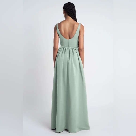 NEW - JENNY YOO - ERICA SQUARE NECK DRESS - MORNING MIST - SIZE 18 - Picture 2 of 3